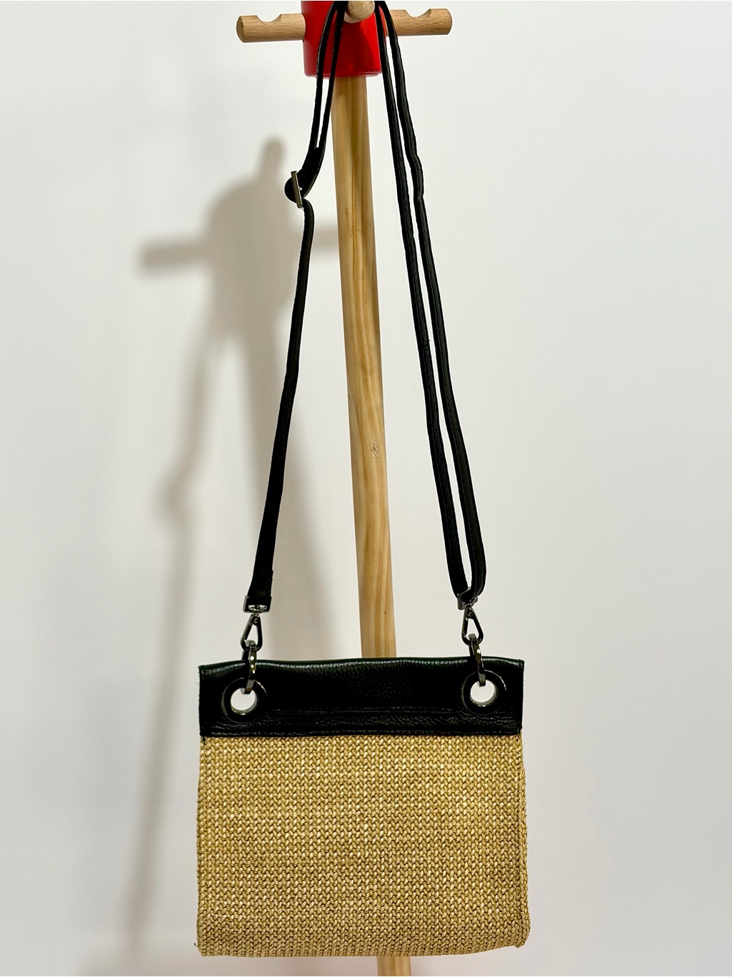 Hammitt Tony Small Crossbody Bag In Chaparral Raffia With Gunmetal Hardware — image 2 of 8